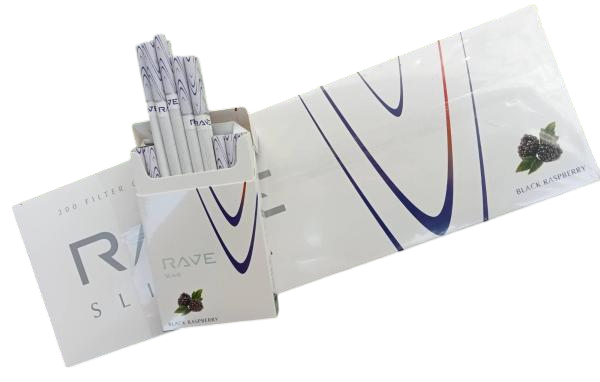 เรเว่ ราสเบอรี่(ร้อน) (มวนสลิมเล็ก)(Rave Black Raspberry Slims) 3